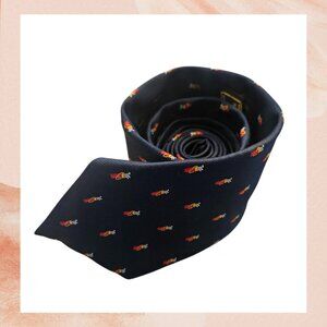 Deep Navy Blue Golf Caddy Bag Print Tie